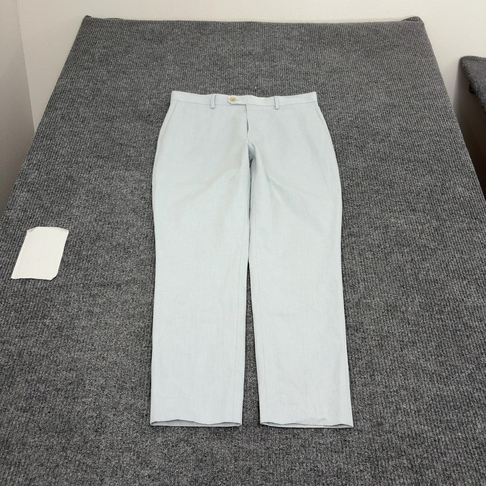 Banana Republic Pants Mens 32x30 Light Blue Cotton Linen Tailored Fit Chino